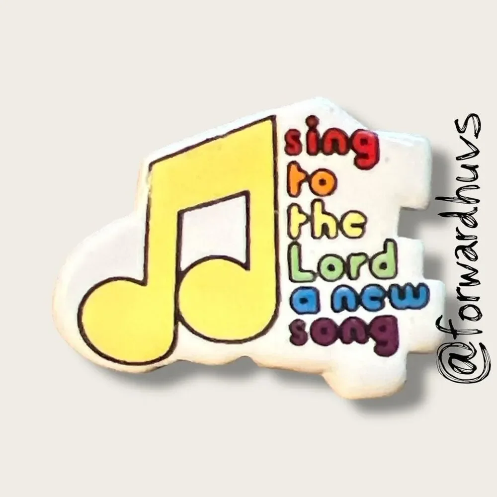 Vintage “Sing to the Lord” Ceramic Pin – Psalm 98:1